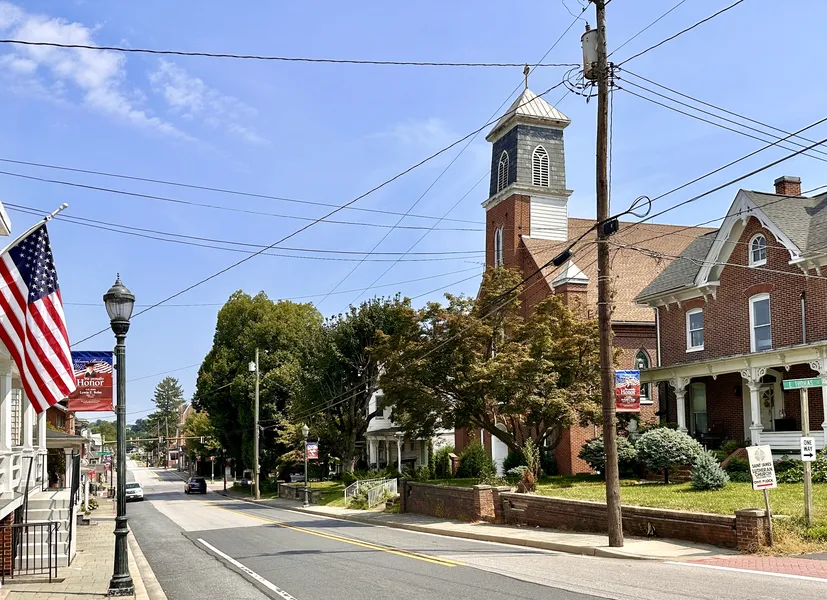 A view of the industrial landscape in Union Bridge, Maryland.